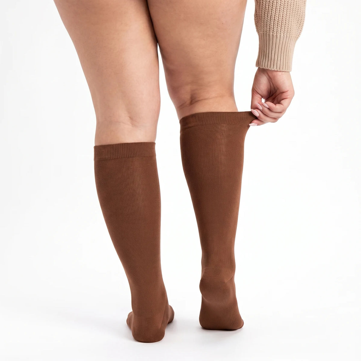 Nimbao Wide Compression Socks - Chestnut