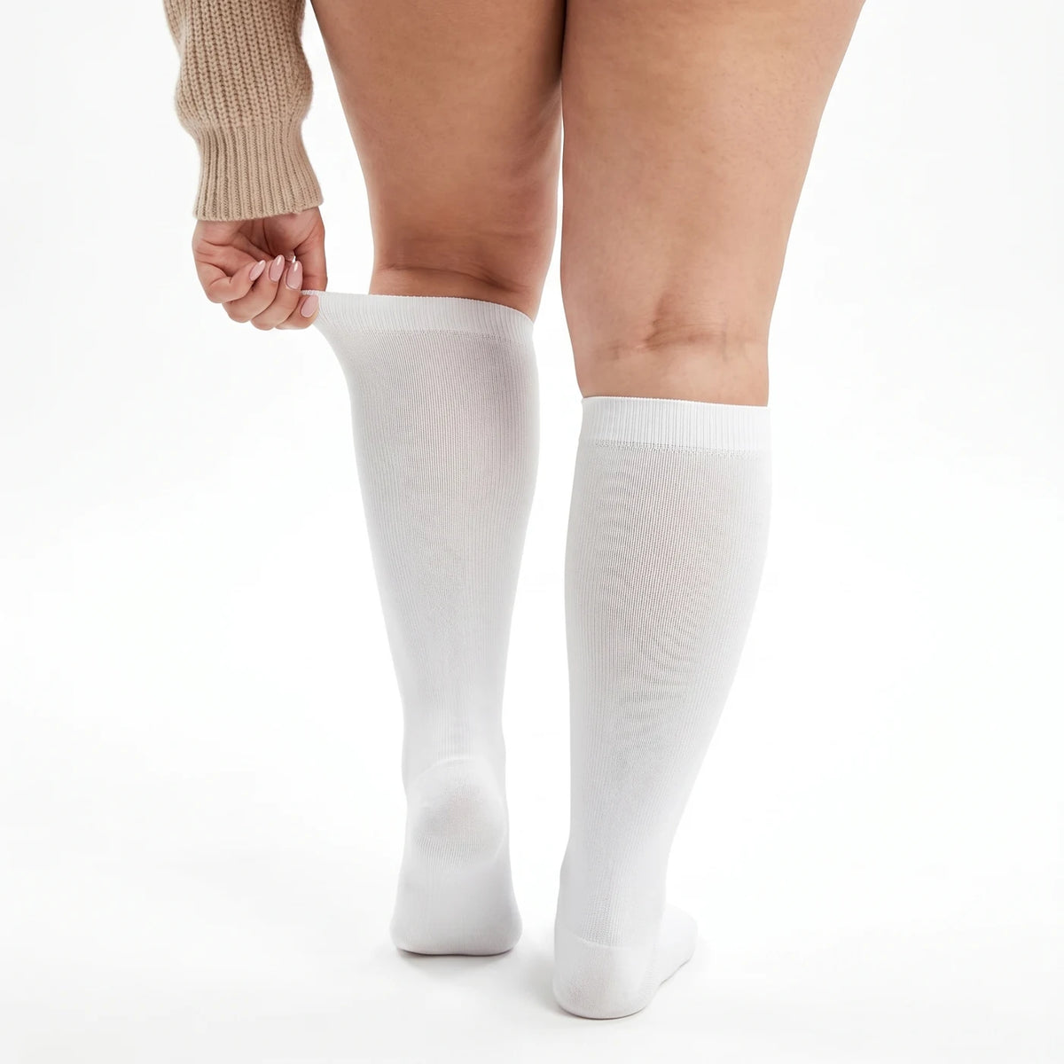 Nimbao Wide Compression Socks - White
